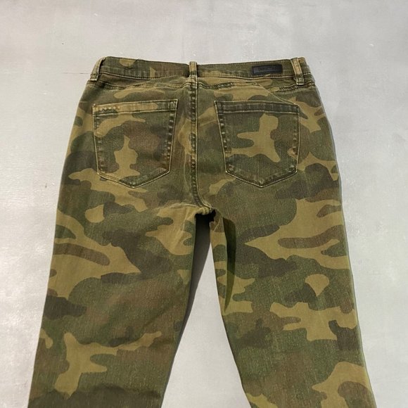 BlankNYC Jeans Womens Size 28 x 26 olive camo camuflage The Reade Crop skinny - Picture 4 of 6